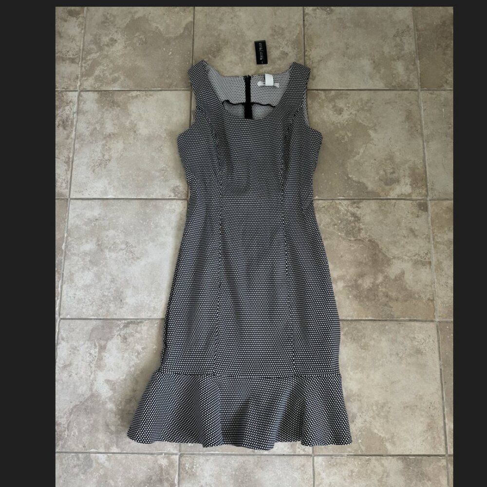 White House Black Market SL Dot FLNC Hem Sheath Dress - NEW